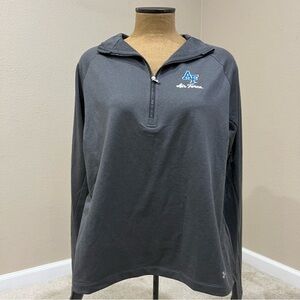 Under Armour 1/2 Zip AF Air Force loose Long Sleeve Shirt Sweater Gray Women 2XL